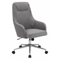 OSP Home Furnishings SB523SA-C11 Marigold Desk Chair in Charcoal Velvet with Chrome Base, Semi Assembled